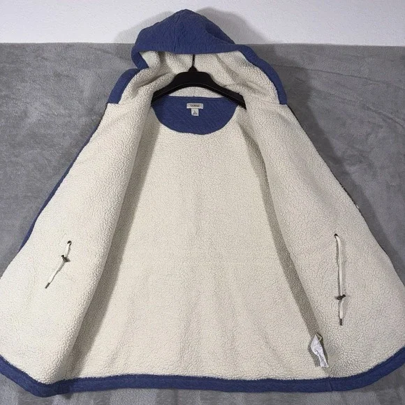 L.L. Bean Jacket Womens Light Blue Sherpa Lined Quilted Fleece Zip Classic - Picture 7 of 9